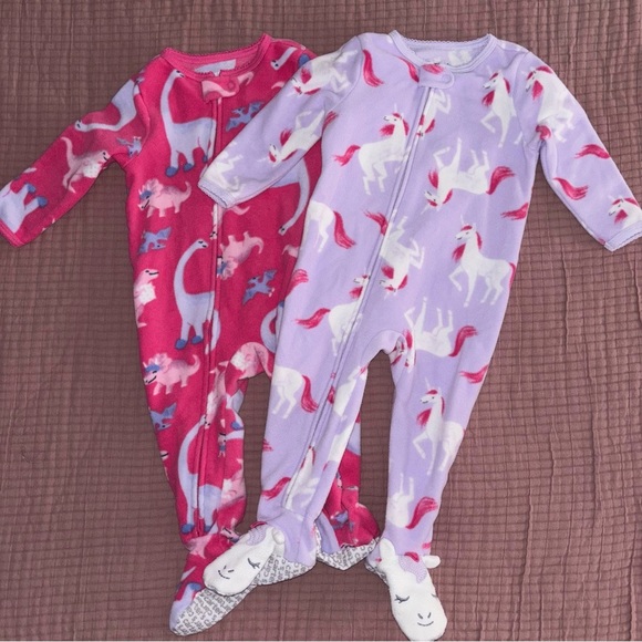 Carter's Other - Carter's Pink and Purple Footies with Whimsical Llama Prints